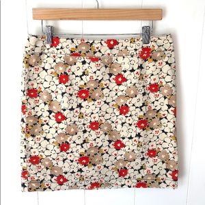 Loft Floral Velvet Skirt